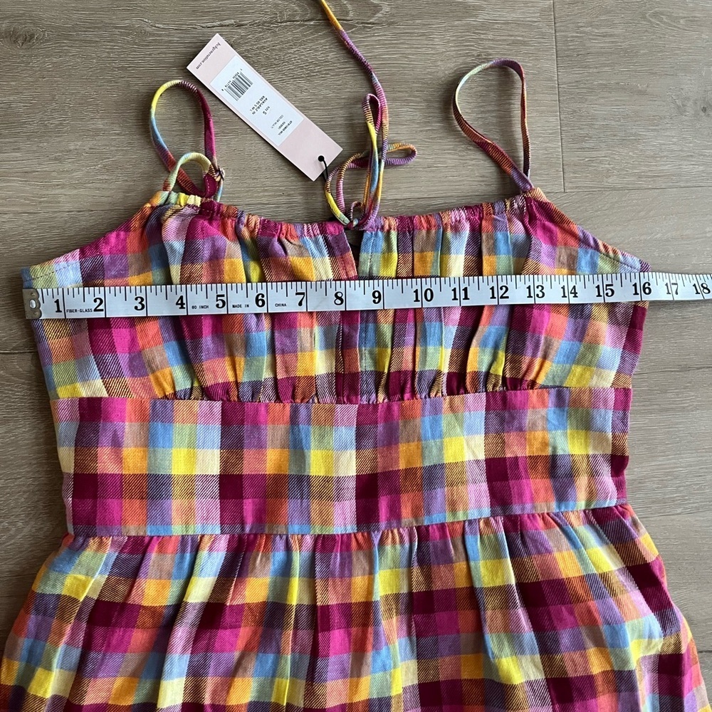 NWT BCBG plaid milkmaid mini dress SZ S Colorful Vibrant - Picture 8 of 9